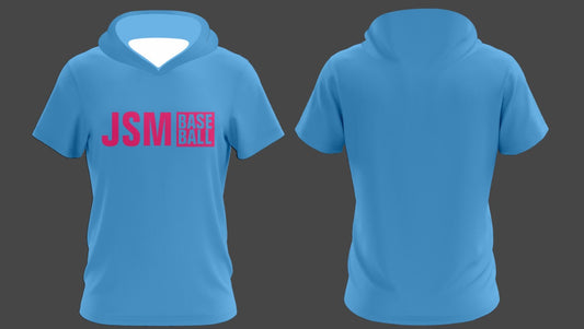 BLUE HOODIE SHIRT SHORT SLEEVE