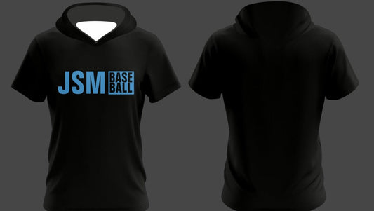 BLACK HOODIE SHIRT SHORT SLEEVE