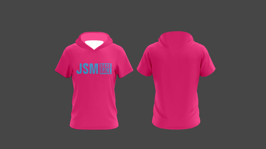 PINK HOODIE SHIRT SHORT SLEEVE